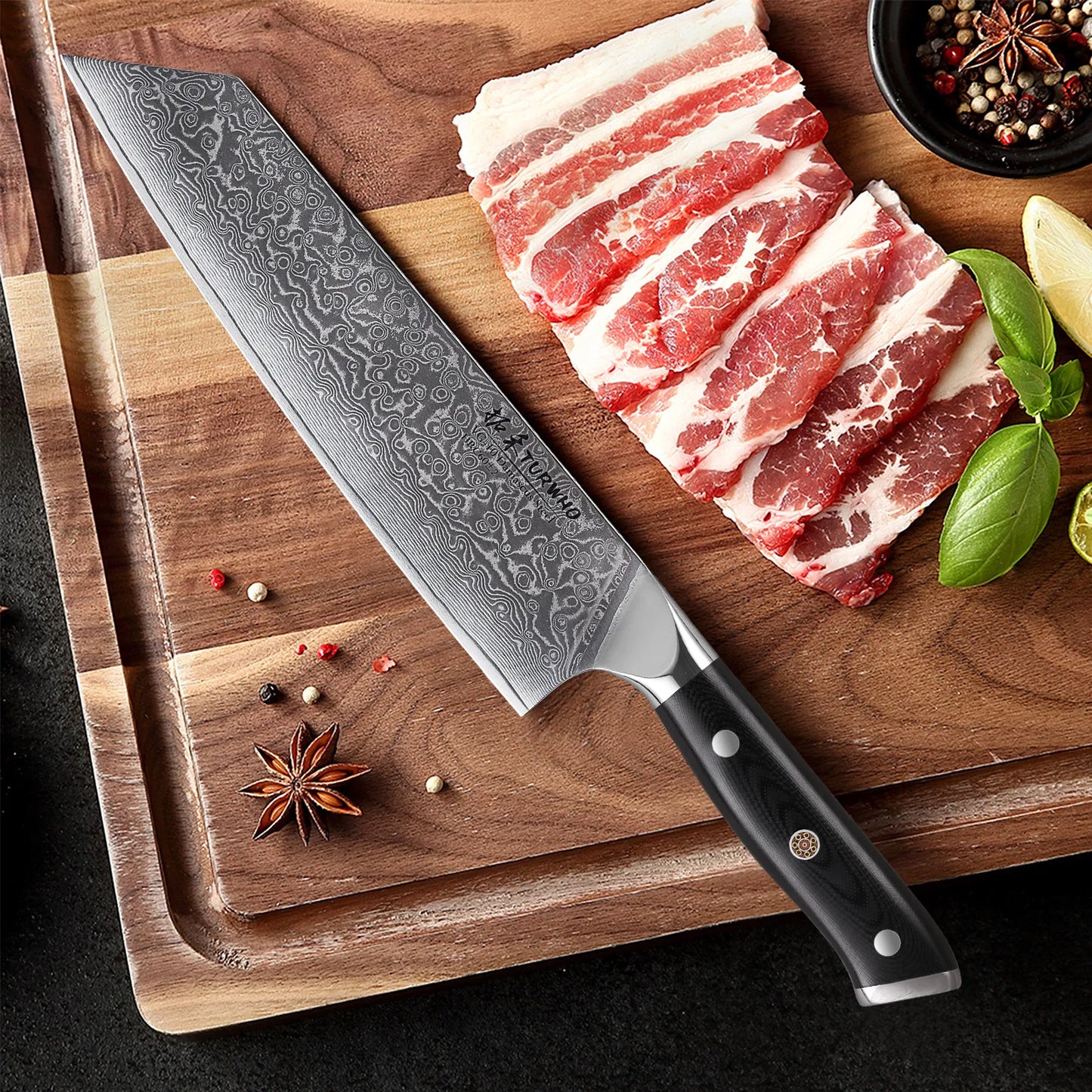 Damascus Steel Slicing Meat Cleaver - Your Professional Beef Kitchen Knife