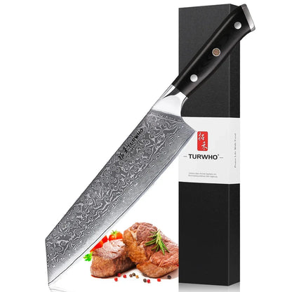 Damascus Steel Slicing Meat Cleaver - Your Professional Beef Kitchen Knife